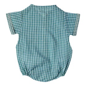 Baby overall Timéo Vichy Bleu/Vert
