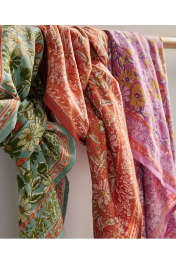 Indian Scarf Meera Blue Green
