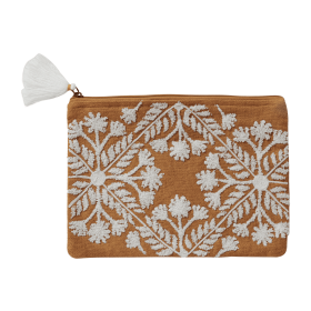 Pochette Brodé de fleurs Bohême Curcuma