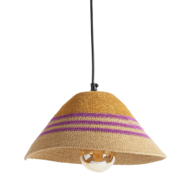 Bohemian braided hanging lamp in sea rush