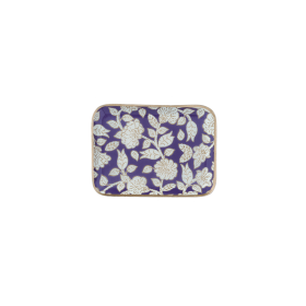 Bohemian chic tray with enameled metal flowers