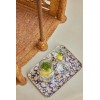 Plateau bohème chic à fleurs en métal émaillé
