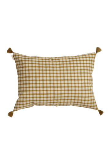 Housse de coussin Checks Ecru Curry