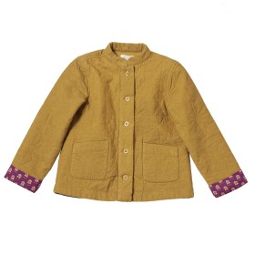 Girl quilted velvet jacket Bronze