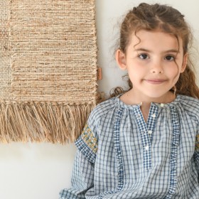 Checks girl blouse Bleu/Blanc
