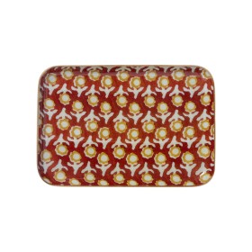 copy of Bohemian chic tray with enameled metal flowers