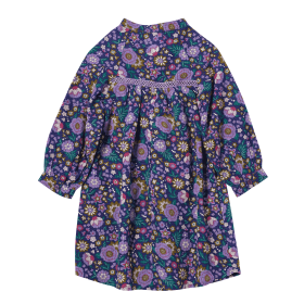 Girl dress with flower print Indigo