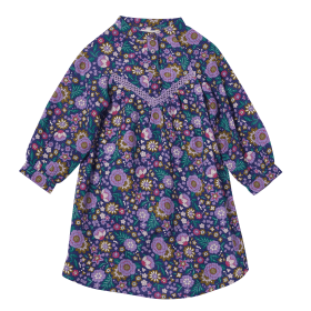 Girl dress with flower print Indigo