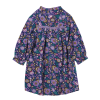 Indigo flowers print woman dress