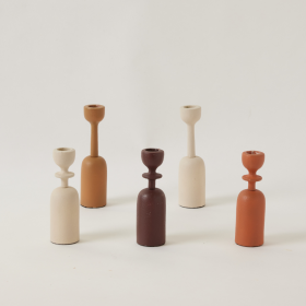 Candleholder Terra - 16,5 cm - Ecru