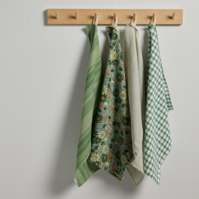 Kitchen Towel - Checks Ecru Green