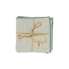 Lot de 2 Serviettes de Table - Rayures Blue Green