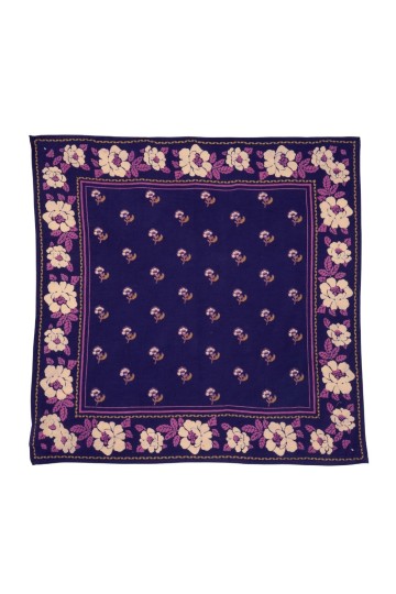 Petit Foulard Indien - Nur Violine Indigo - Bonheur du Jour