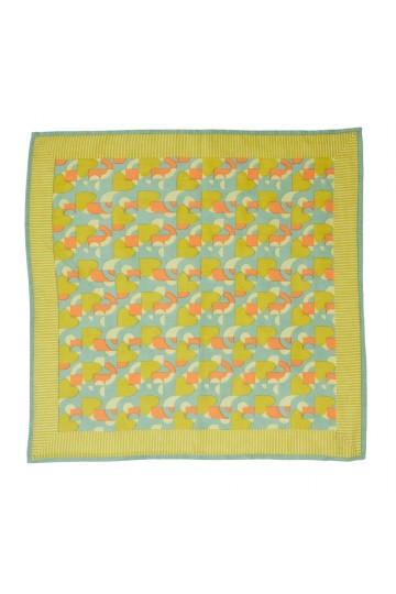 Petit Foulard Indien - Love Mon Coeur Blue Green