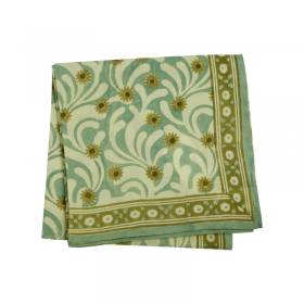 Foulard Indien - Poppies Blue Green