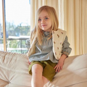 Reversible sleeveless Vest Cherry - Ecru/Pink