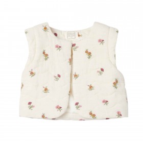 Reversible sleeveless Vest Cherry - Ecru/Pink