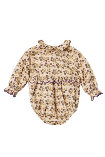 Barboteuse Violette - Ecru / Violet - Bonheur du Jour