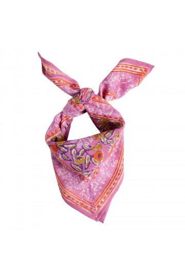 Petit Foulard Indien - Meera Orchidée