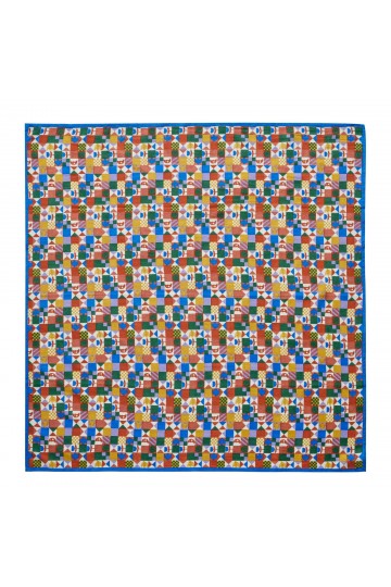 Petit Foulard Indien - Patchy Blue