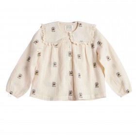 Blouse Elsie - Ecru/Bleu