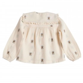 Blouse Elsie - Ecru/Bleu