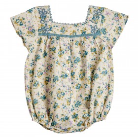 Barboteuse Elouna - Ecru/Bleu