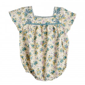 Barboteuse Elouna - Ecru/Bleu