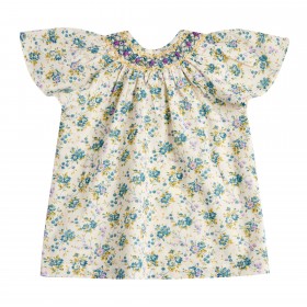 Robe Candice - Ecru/Bleu