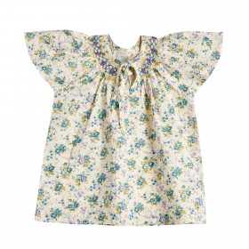 Robe Candice - Ecru/Bleu