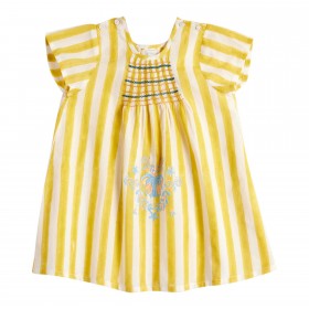 Robe Hortense - Rayure Jaune/Blanc