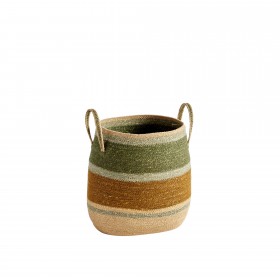Handled basket S - Hazelnut/Green