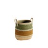 Handled basket S - Hazelnut/Green