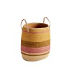 Handled basket L - Rose/Corn