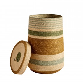 PRECO -Panier à linge L - Vert/Noisette