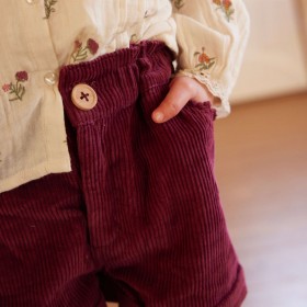 Short en velours Noisette - Cassis