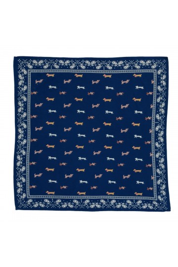 Foulard Indien - Teckel Indigo