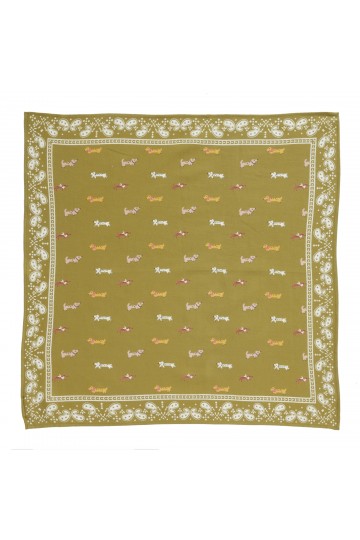 Foulard Indien - Teckel Olive