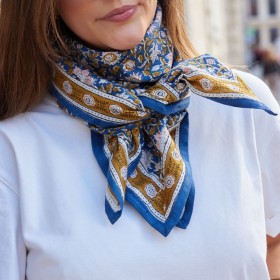 Foulard Indien - Azur Indigo