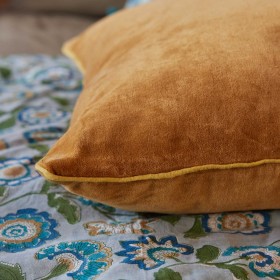 Housse de coussin - Velours Curry