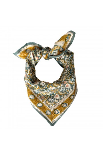 Small Indian Scarf - Absynthe Blue Green