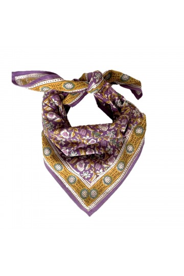 Petit Foulard Indien - Absynthe Purple