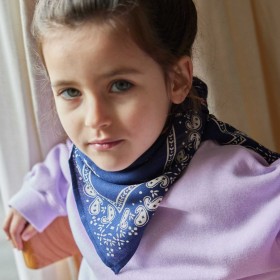 Foulard Indien Enfant - Teckel Indigo