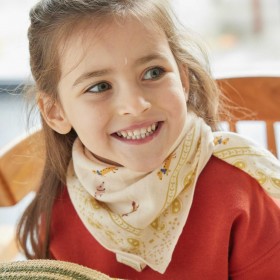 Foulard Indien Enfant - Teckel Ecru