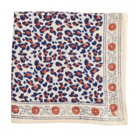 Indian Scarf - Leopard Beige Navy