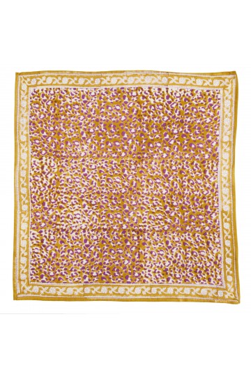 Petit Foulard Indien - Leopard Absynthe