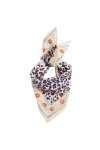 Petit Foulard Indien - Leopard Beige Marine