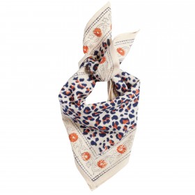 Indian Scarf Kid - Leopard Beige Navy