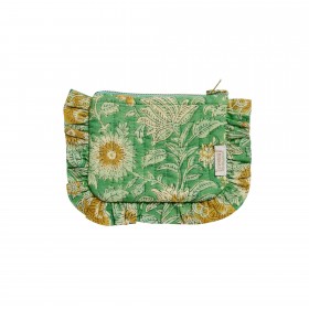 Small ruffled pouch - Nerhu Green
