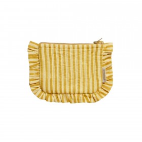 Petite pochette à volants - Rayures Kiwi